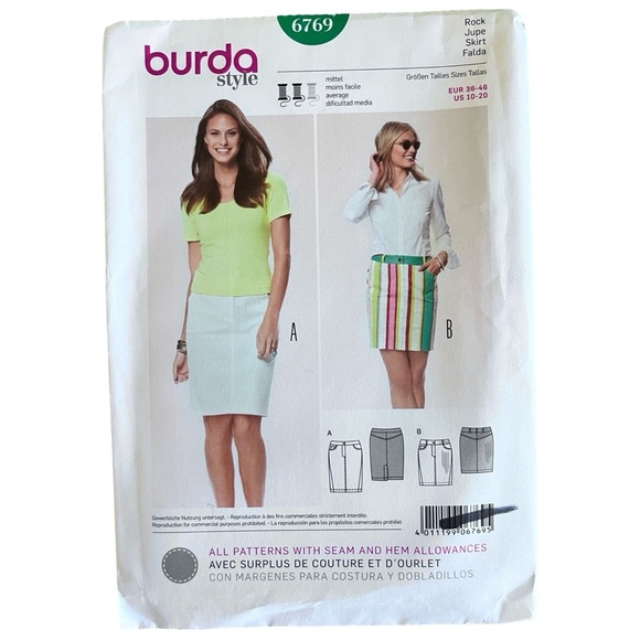 Burda Style Skirt Pattern (6769) - Picture 1 of 2